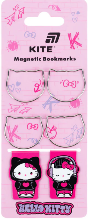 Набір закладок магніт."Kite" з фігурними скріпками Hello Kitty №HK26-495(24) — купити | Канцелярський Сад