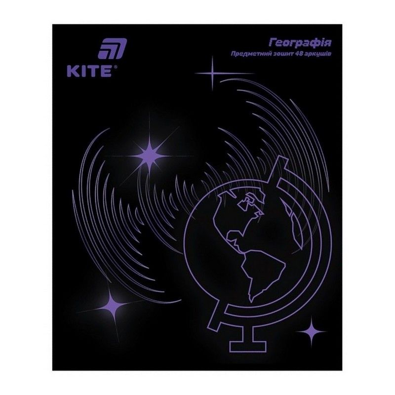 Зошит 48арк. кліт. "Kite" Предметка-Географія софт тач+УФ,Lumen №K26-240-5(10)(200) — купити | Канцелярський Сад